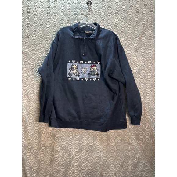 Fashion Bug Tops - Fashion Bug Women's Embroidered Sweatshirt Teddy Bear Snowflake Heart Size 22/24